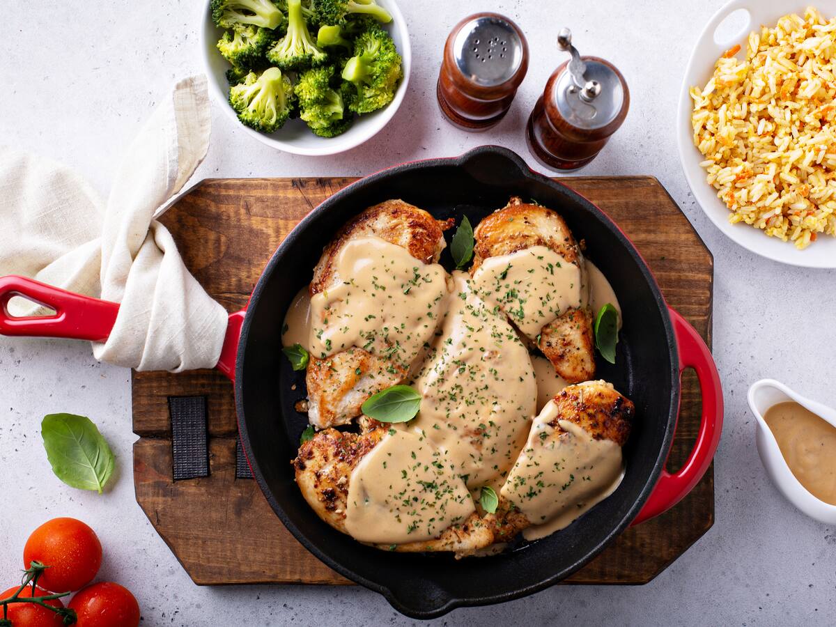 Pollo a la crema de limón